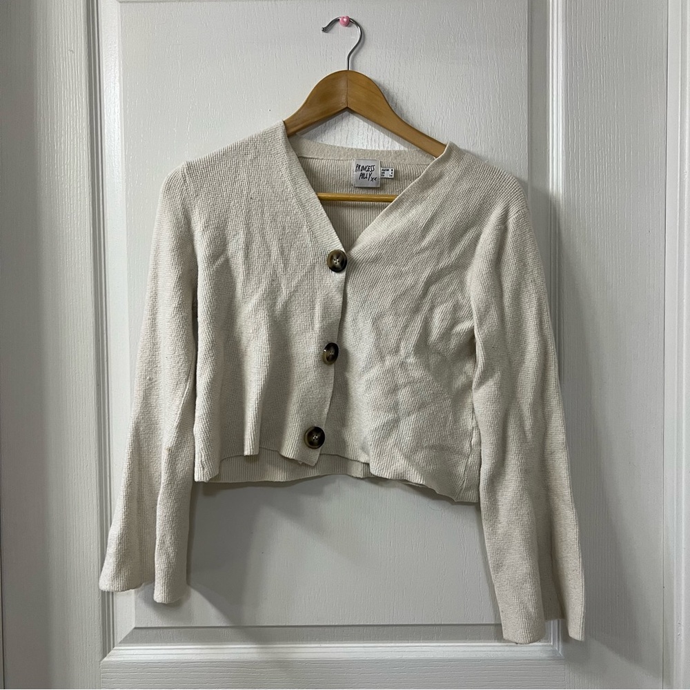 Princess Polly White Knit Cardigan Button Top